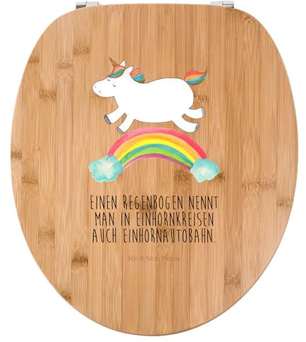 Mr. & Mrs. Panda Motiv WC Sitz Einhorn Regenbogen - Geschenk, Toilette, Glitzer, Erwachsenwerden, Klobrille, Einhorn Deko, Einhörner, Einhornpower,