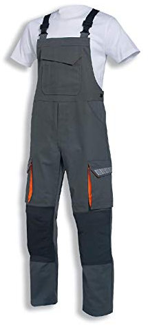 Uvex Metal 8941 Herren-Arbeitshose - Grau-Orange Männer-Latzhose 48/50