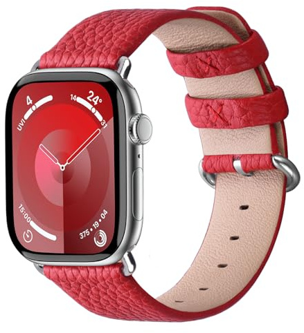 Fullmosa kompatibel mit Apple Watch Armband Ultra3/Ultra2 49mm 46mm 45mm 44mm 40mm 41mm 42mm 38mm, Lederarmband Ersatzband für Damen Herren, Leder Armbänder für iWatch 11/10/9/8/7/6/SE/5/4/3/2/1