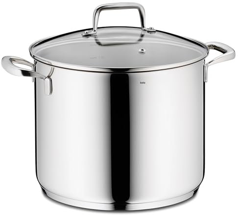 kela pentola per verdure 24 cm FLAVORIA, pentola per cottura a induzione 8 L, pentola per pasta con coperchio in vetro con valvola di scarico del vapore, bilancia interna, pentola di cottura grande