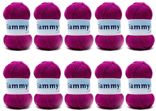 woolove Sammy 100 % fibre acrylique, 11 Cyclamen foncé x10 pièces