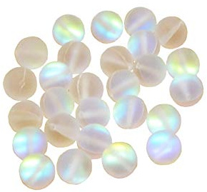 JIHUOO Matte Crystal Glass Beads - Mermaid Aurora & Moonstone Beads for Jewelry Making - 8 mm, 100 pcs