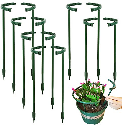 DONQL 20Packs Plant Support for Garden Plant, 9.4x5.5 inch Half Round Plant Supports, Adjustable Garden Flower Support Ring for Small Plant Rose Flower Tomato Vegetable
