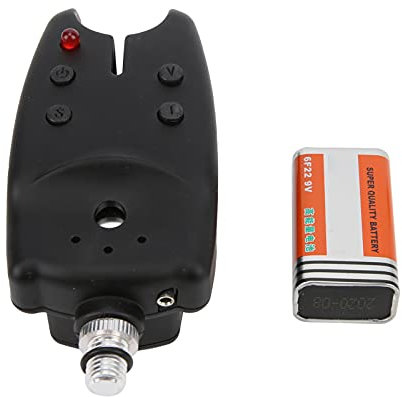 Alomejor Angelalarm LED-Anzeige Elektronischer Angelgeräuschalarm 87g ABS + Edelstahl 9V Batterie