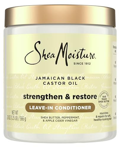 SheaMoisture Leave In Conditioner, Jamaican Black Castor Oil to Soften, Detangle & Reduce Breakage, 20 oz