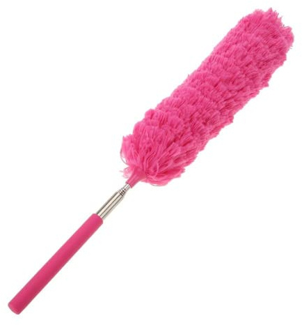 Duster de Microfibres, Plumeau Poussiere Microfibre Brosse à épousseter Extensible pour la Maison, la climatisation de Voiture, Les Meubles de la Maison - Rose Rouge