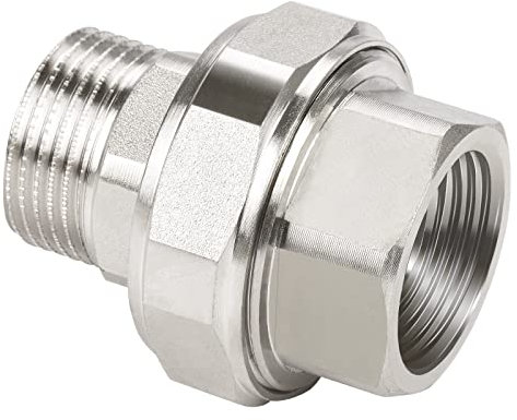 Noosverl Verschraubung IG x AG 1 Zoll Messing Außengewinde, aus Gewindefitting, Messingbeschläge, Konisch Dichtend