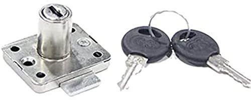 Cold Rolled Steel Cam Locks, Stainless Steel Color Square Furniture Cabinet Drawer Cupboard Door Security Lock with 2 Keys, 35x40mm