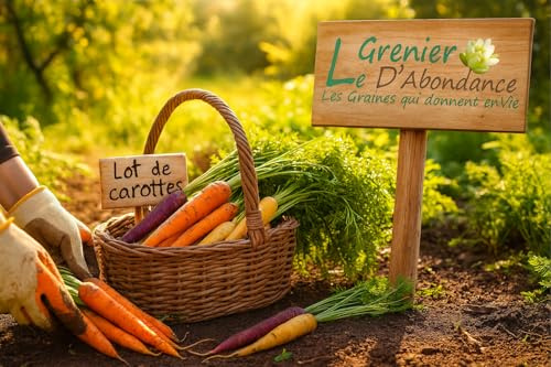 Lot de 3500 graines de Carottes à semer - Le Grenier d'Abondance - Fan de Carottes - 7 variétés