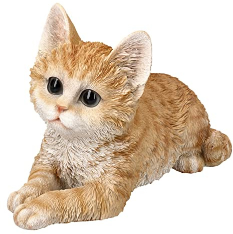 Pacific Giftware Katzen Figur Orange Tabby Baby liegend - Kitten Deko-Figur