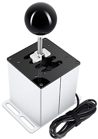 XBERSTAR Driving Force Shifter for Logitech G29/G27/G25/G920, PC USB H Gear Shifter for Thrustmaster T300RS Racing Steering Wheel Sequential H Gear Shifter (White 7+R)
