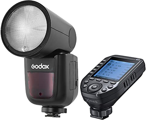 Godox V1S Camera Flash Speedlite for Sony Round Head Flash Light Wireless 2.4G Fresnel Zoom +Godox XPROII-S 2.4G Wireless Flash Trigger TTL Autoflash 1/8000s HSS Transmitter