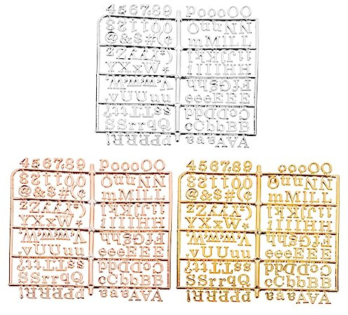 NUOBESTY Filz Buchstabentafel Kunststoff 3 Stück Mit Zahlen Symbolen Gold Silber Roségold Für Büro Café Klassenzimmer Nachrichtentafel