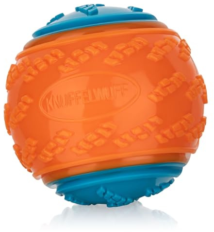 Knuffelwuff Hundespielzeug Quietschball aus Gummi 9cm - Schwimmfähiger Hunde-Apportierball für kleine und große Hunde, zahnfreundliches Material - Ideal für aktive Spiele und Training im Freien