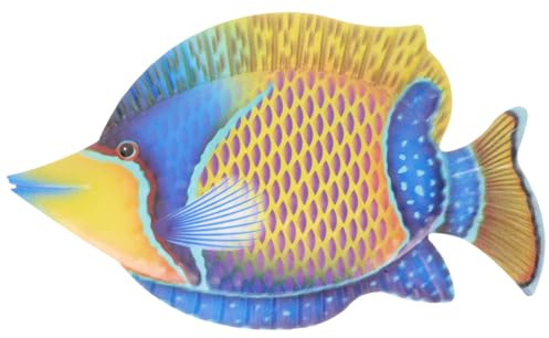Cabilock Metall Fisch Wanddekoration 11.81X6.89X0.31 Zoll Eisen Fisch Skulptur Wandkunst Wohnzimmer Garten Hängedeko