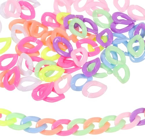 Sourcing Map 400Pcs Acrylic Chain Linking Rings, Link Connectors, 8 Colors