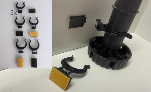 Generisch 5 x selbstklebende Küchen Sockelhalterungen - Schwarz - Kunststoff - Küchenclip - Küchenrenovierung und -einrichtung