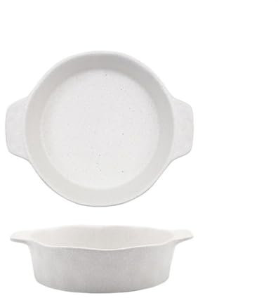 XXAD553TY Auflaufformen Backform Keramik Amphore Backform Unregelmäßige runde Schale Haushaltstiefe Schale Gemüseschale Western Spaghetti Backschale Backblech(Weiß)