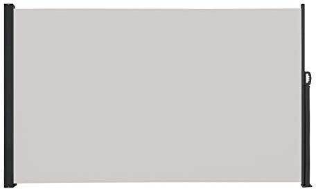 arvioo Seitenmarkise Ausziehbar, Schaffen Sichtschutz auf Garten, Ausziehbar bis 3 m, Blickdicht & Sonnenschutz & Automatische Aufrollfunktion, Seitenmarkise aus Stahlgestell (Grau, H 153 cm)