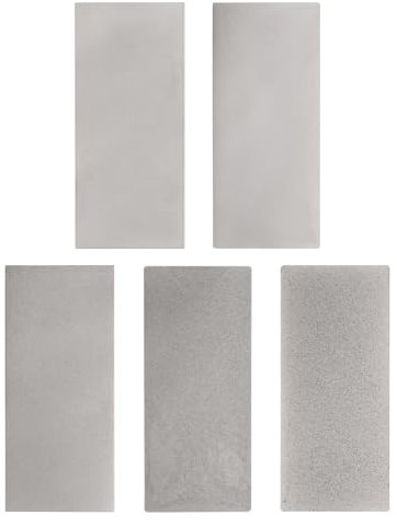 sourcing map 5pcs Diamond Sharpening Stone Set 80/150/400/800/1500 Grit Knife Sharpening Stone Surface Plate for Knives Scissors Kitchen Tools, Silver Tone