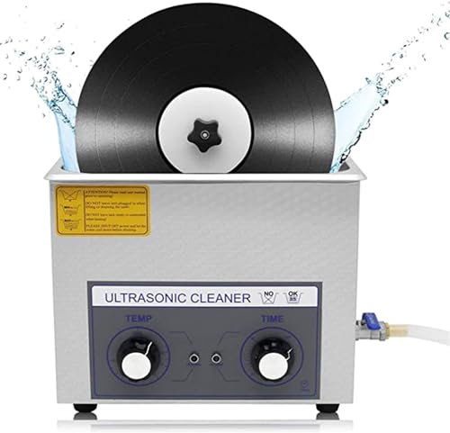 CFDZCP 6L Ultrasonic Vinyl Record Washer, Ultrasonic Cleaner Machine With Drying Rack, Professional 7/12 In Disc Washer，0-30 Min Timer- Automatic Rotary(220v)