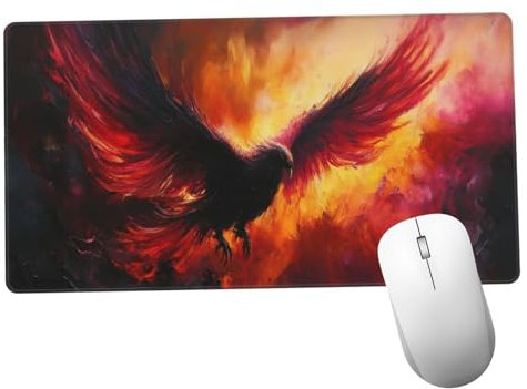Rojo Alfombrilla Ratón 1400x600x3mm Alfombrilla Raton XXL Grande con Base de Goma Antideslizante, Lavable, Accesorios Gaming Pájaro, Ordenador Gamer Regalos, Mouse Pad Gaming Mejora La Velocida Y872
