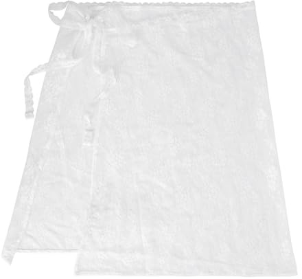 MilyaDE Jupe longue en dentelle pour femme - Coupe trapèze - Jupe longue - Jupe en maille transparente, Taille unique B - Blanc, taille unique