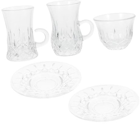 Luxshiny 1ensemble Tasses à Café Turques Verre Transparent Service Élégant De Tasses à Thé Dainty Pour Boissons Chaudes Design Européen Pour Déguster Noir Café