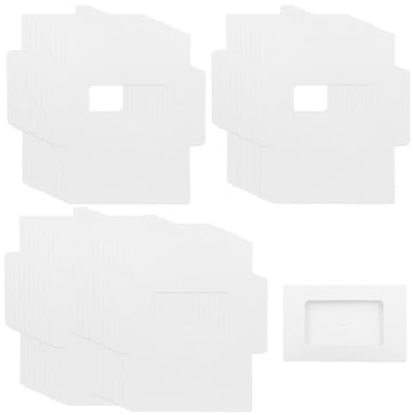 ONEBO Kartenschutzhüllen, 40 Stück 15.1 x 10.8 x 0.5 cm Postkartenhüllen, Kraftpapier-Box, mit Fenster, Weiß, Foto-Aufbewahrungsbox, Wiederverwendbar, für Postkarten, Foto, Karten Aufbewahrungs