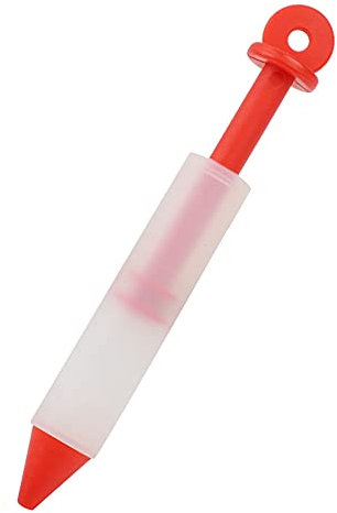 EBTOOLS 4 Nozzle Silicone Food Writing Pen for Chocolate Decorating - Convenient Cake Tool with Easy Cleanup and -Proof Design (Red)