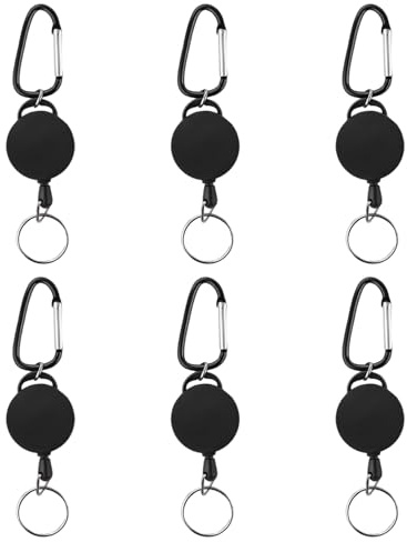 Hawpasy 6 Piezas Llavero Extensible Retractil, Llavero Extensible Retráctil Con Cuerda Metálica, Soporte Para Tarjetas Y Llaves Para Oficina, Trabajo, Seguridad Y Exteriores