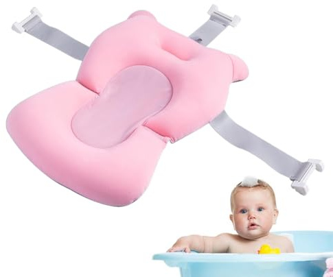 Cojín De Baño Para Recién Nacido, Almohada De Apoyo Antideslizante Ajustable Para Bañera, Detalles Para El Cuidado Del Bebé Con Hebillas Y 3 Cinturones De Seguridad, Para Viajar A Casa