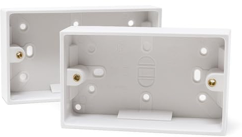 2-Gang-Aufputzdose – weiße Unterputzdose 147 mm x 86 mm x 32 mm, langlebige Elektro- und Netzwerk-Frontplatten-Montagebox (2)