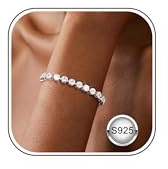 Chriscoco Pulsera Mujer de Plata de Ley 925 Ajustables Pulsera Plata Pulseras Mujer Apilables Pulseras de Tenis de Circonita para Mujeres