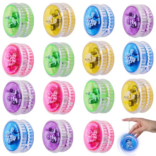 15 Stück LED Licht Jo-Jo Spielzeug, Kunststoff Responsive Yoyo, JoJo Leuchtend für Anfänger und Kinder, Yoyos Mitgebsel für Kindergeburtstag Gastgeschenke, Partys und Feiern