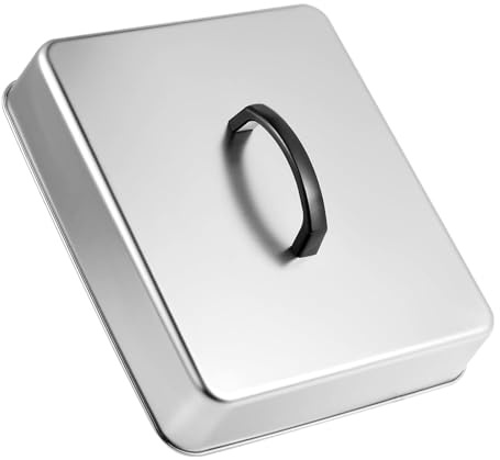 Milageto Cloche à Fromage en Acier Inoxydable, Dôme de Cuisson avec Poignée Anti-Chaleur, Couvercle Rectangulaire Isotherme, Cloche à Vapeur Parfait pour BBQ, Extérieur, Cuisine, Maison, L