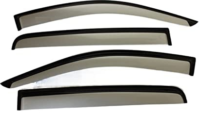 Seitenfensterabweiser Für Ford Für Ranger Für Wildtrak T6 T7 T8 2012-2021 Fenstervisier-Lüftungsschutz Sonnenschutz Regenschutz Wetterschutz Auto Tür Seitenfenster Windabweiser(Sliver)