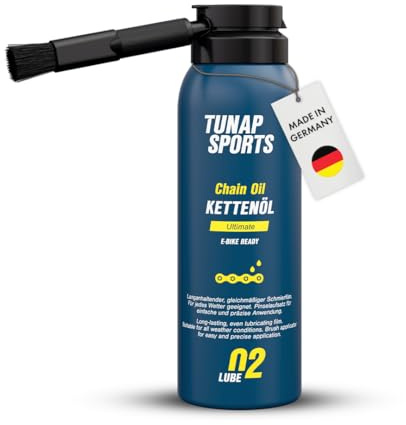 TUNAP SPORTS Kettenöl Ultimate Spray Edition 2025 mit Pinsel, 125 ml | Präzise Schmierung, reduziert Verschleiß & Reibung, Made in Germany