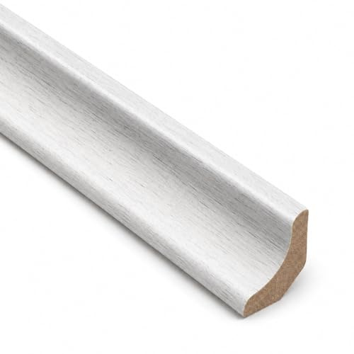 Flooring Supplier UK Pine Bern Scotia Beading 2.4M x 10 Pack | Off White Laminate Flooring Edge Trim | MDF Expansion Gap Cover | Light Oak Effect Scotia for Laminate & Engineered Flooring