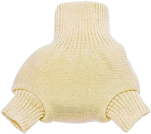 Cobertura para pañal Disana de lana merino orgánica con forma de pantalón blanco natural Talla:63,68 (0-6 m)