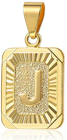 Trendsmax Mens Womens Yellow Gold Plated Initial Capital Letter J Pendant Charm Only No Chain