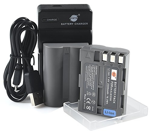 DSTE EN-EL3E Li-Ionen Batterie (2-Pack) und Micro USB Ladegerät Anzug kompatibel mit Nikon D30 D50 D70 D70S D90 D80 D100 D200 D300 D300S D700