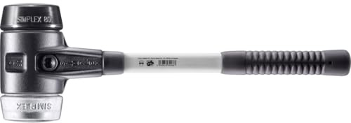 SIMPLEX-Schonhammer, Gummikomposition/Weichmetall; mit verstärktem Tempergussgehäuse und Fiberglasstiel | D=80 mm | 3729.080