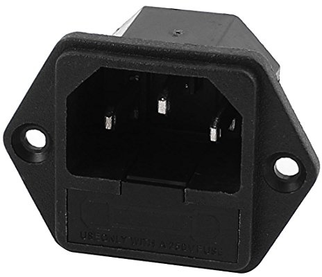 Aexit AC 250V Elektronik & Foto 10A 3 Terminals Schrauben Montage Steckdose Zubehör mit Sicherungshalter
