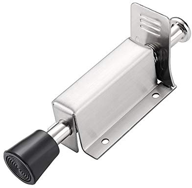Tiberham Federbelasteter Türstopper, robuster Türstopper mit weichem Gummi-Stoßfänger, Edelstahl, Fußbetätigung, Türhalter