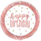 Stunning Glitz Rose Gold Happy Birthday Foil Balloon (45cm) - Perfect for Memorable Parties, Birthday Decor & Celebration - 1 Pc