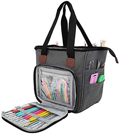 SumDirect Sac à Tricoter Sac Fourre-Tout pour Le Stockage de la Laine Sac Crochet Tricot