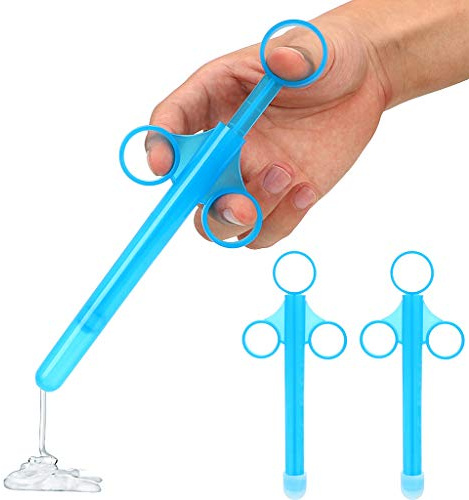 Ouceanwin 2pcs Lube Tube Spritzen für Gleitgel Lubricant Schmiermittel Applicator, Wiederverwendbar Schmiermittel Spritze Anal Vagina Syringe Shooter mit Traktionsring und Fingergriff