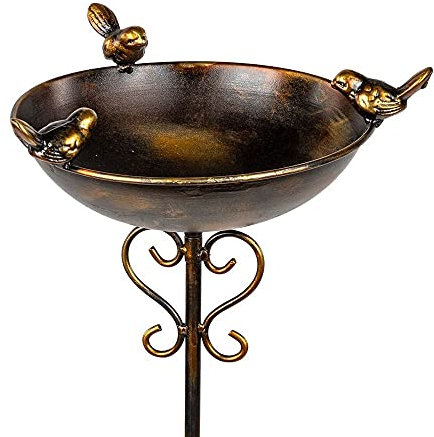 Formano Vogeltränke, 107x23cm, aus Metall, 1 Stück, Antik-Optik, Gartendeko für das Blumenbeet oder den Balkon