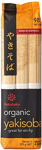 Hakubaku Organic Yakisoba Noodles, Nouilles Japonaises Bio, 270 g